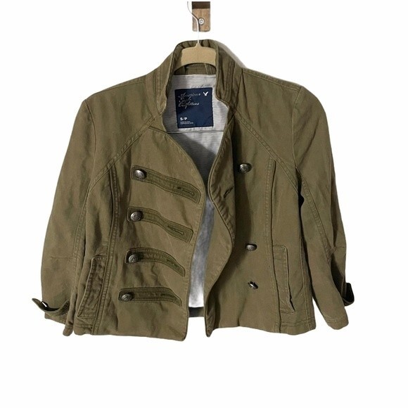AMERICAN EAGLE jacket womens military style 3/4 sleeve jacket small - Picture 1 of 9